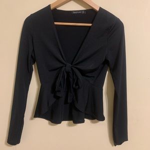 Boohoo Tie Front Top